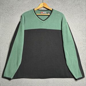 Vintage 90s Structure Sport Boxy Stripe Knit Sweater / Sweatshirt Y2K Vtg Large